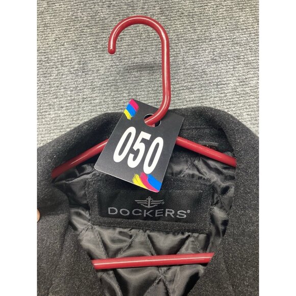 Dockers Wool Jacket Men’s Size Large Black Long Sleeve Full Zip - Picture 10 of 10